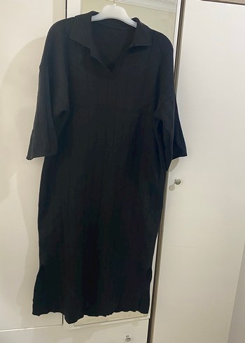 Siyah trıko elbise - Görsel 2