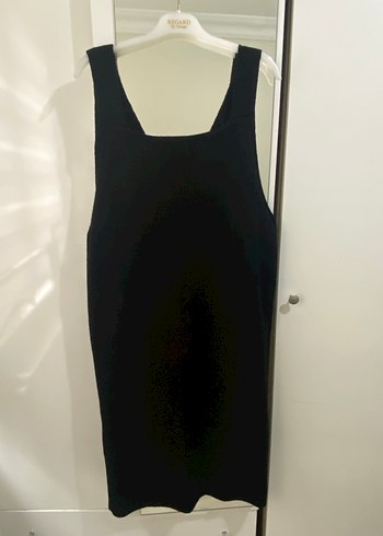 Siyah Midi Kolsuz Triko Elbise - Görsel 2