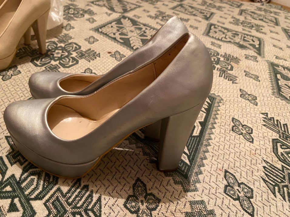 Gri Kadın Modern Klasik Topuklu Ayakkabı - Görsel 2