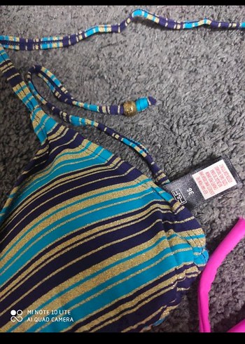 s Beden Renkli Bağlamalı Strappy Bikini Takımı