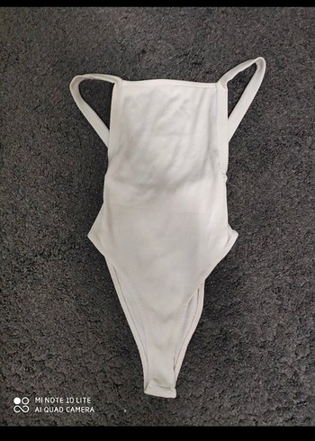 Addax Beyaz İnce Askılı Monokini mayo