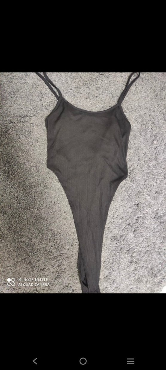 Beyaz İnce Askılı Monokini mayo - Görsel 3