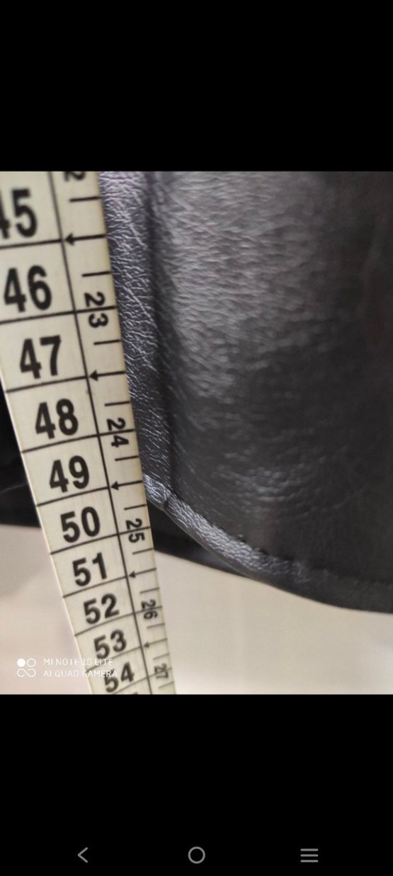 Kadın Siyah Deri Biker Ceket - Görsel 4