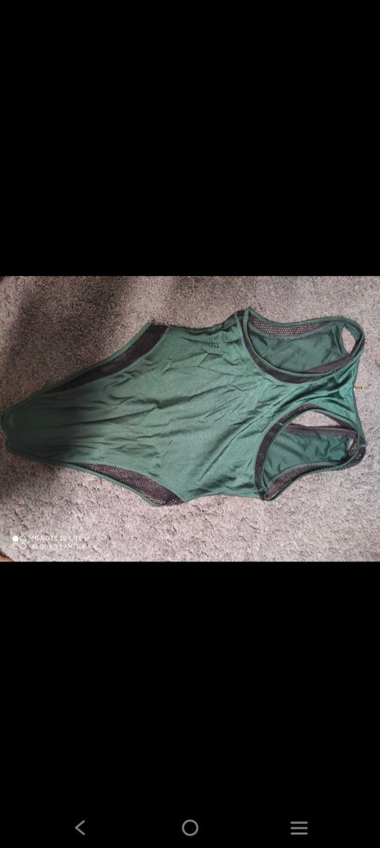 Fermuarlı Kolsuz Yeşil Kadın Mayo - Görsel 3