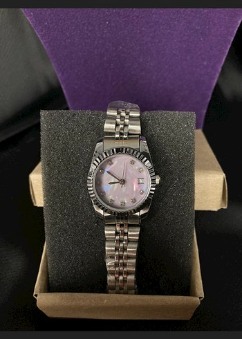 Beden Rolex Model Mor Parlak Kadın Kol Saati