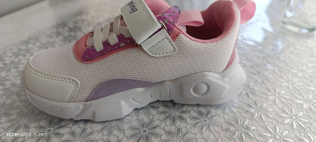 Kız Çocuk Beyaz Renkli Baskılı Spor Ayakkabı - Görsel 3