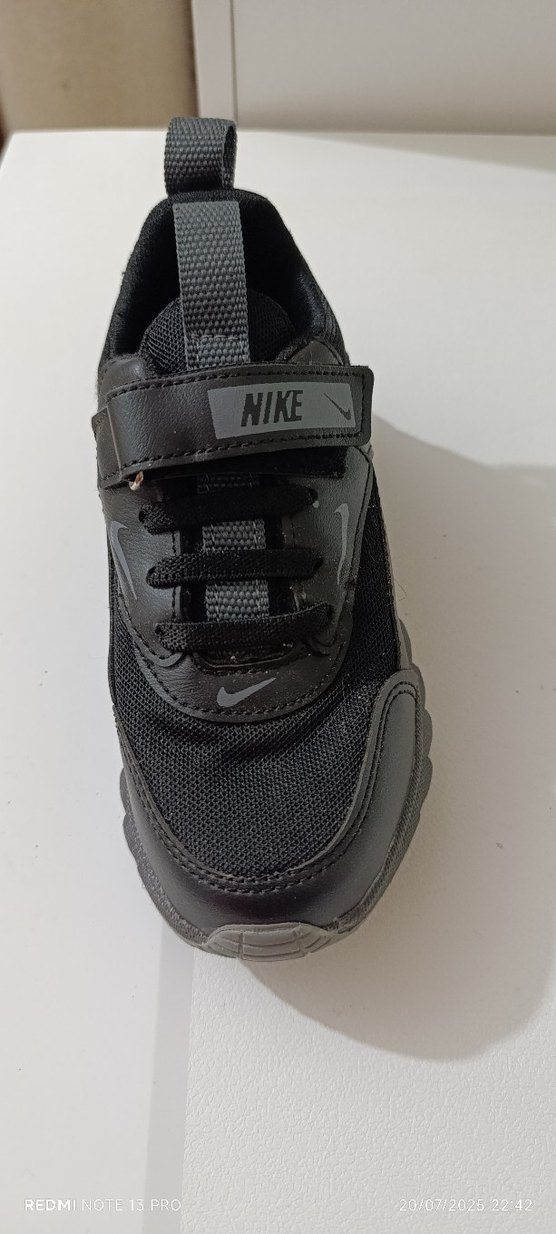 Siyah Erkek Çocuk Spor Ayakkabı Velcro A2 31 32 numara - Görsel 3