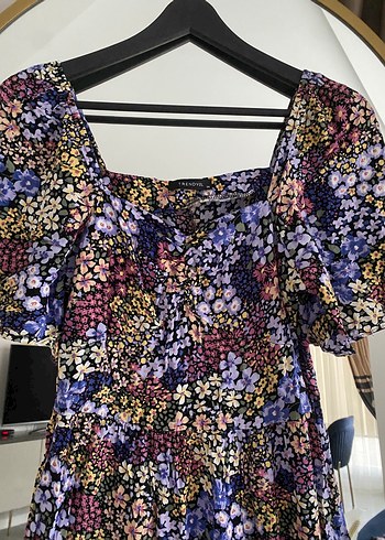 Bohem Çok Renkli Midi Elbise - Görsel 2