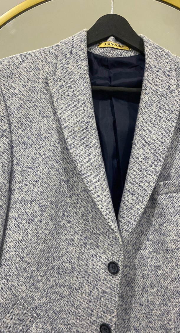 Gri Düğmeli Erkek Midi Ceket - Görsel 2