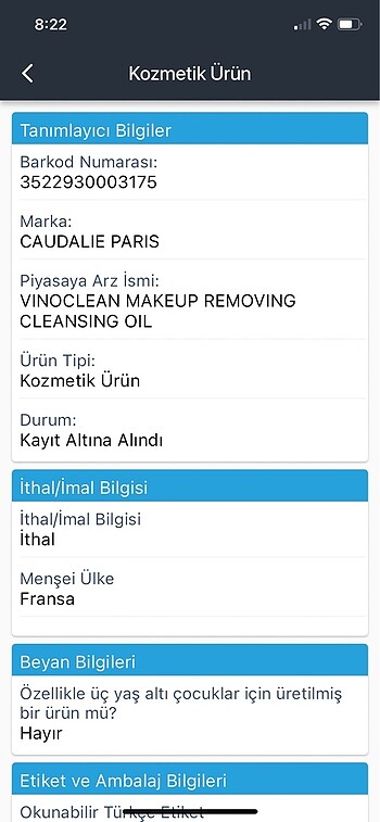  Beden Renk CAUDALIE TEMİZLEME YAĞI