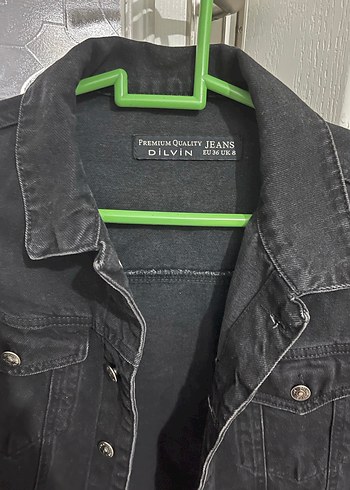 Düğmeli Siyah Kadın Denim Ceket - Görsel 4