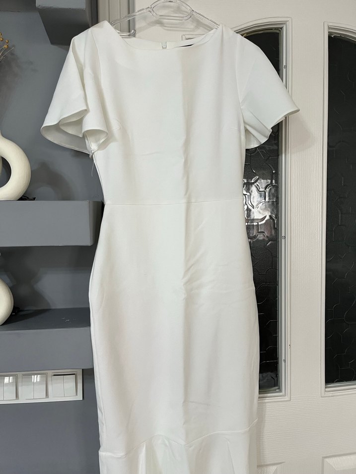 Beyaz Drapeli Uzun Elbise - Görsel 2
