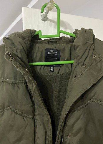 Haki Kadın Midi Fermuarlı Mont - Görsel 3