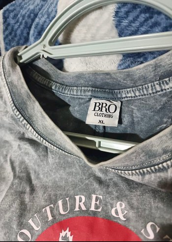 Gri Batik Desenli Erkek Denim Tişört - Görsel 4