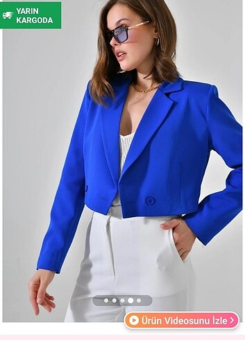 Blazer ceket crop
