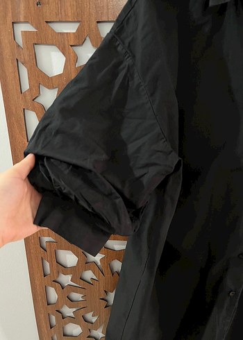 Zara Siyah  Düğmeli Kısa Kollu Gömlek - Görsel 4