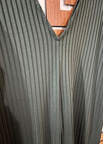 Zara Kadın Yeşil Pilili Uzun Tulum - Görsel 5