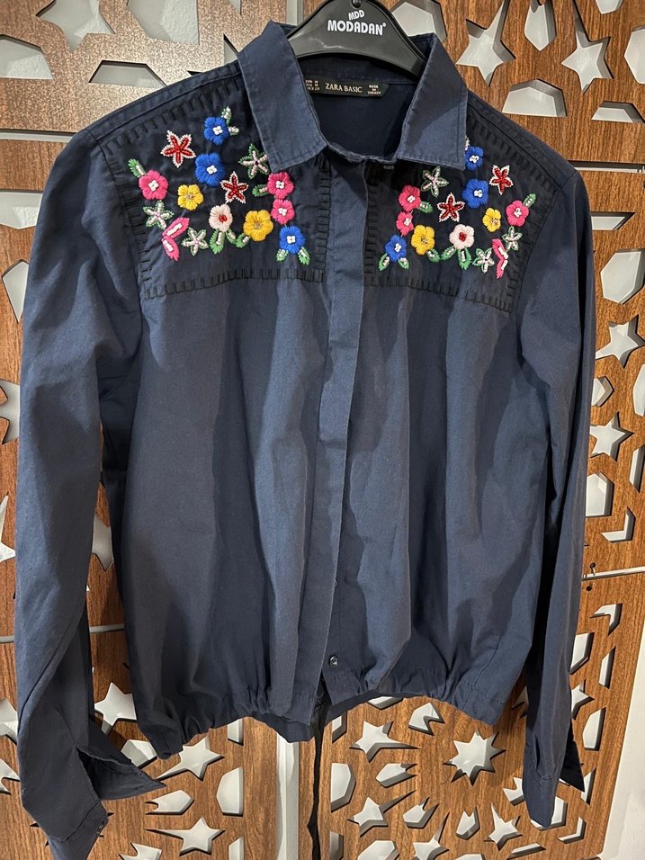 Zara Nakışlı Bohem Uzun Kollu Kadın Gömlek - Görsel 2