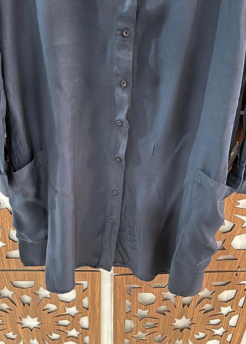 Zara Gri Uzun Kollu Kadın Gömlek - Görsel 4