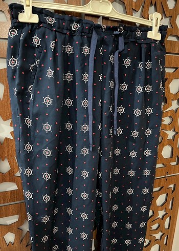 Zara Lacivert Bohem Düğmeli Kadın Pantolon - Görsel 4