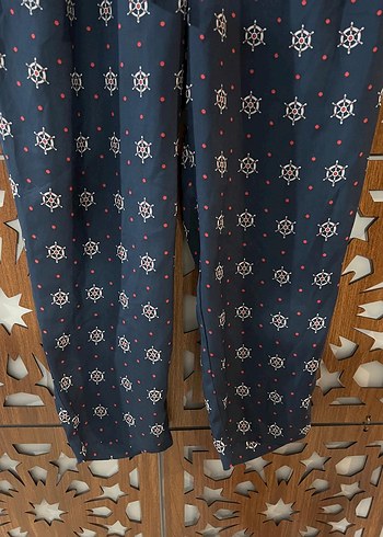 Zara Lacivert Bohem Düğmeli Kadın Pantolon - Görsel 2