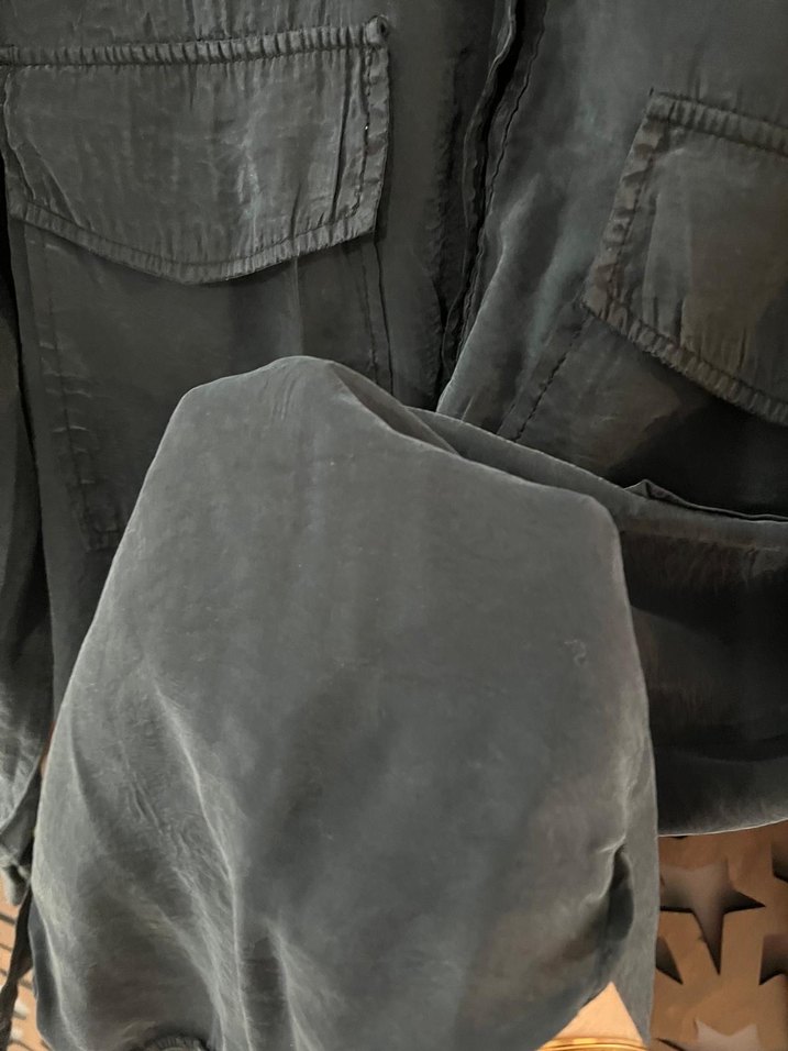 Zara Gri Düğmeli Kadın Gömlek - Görsel 3