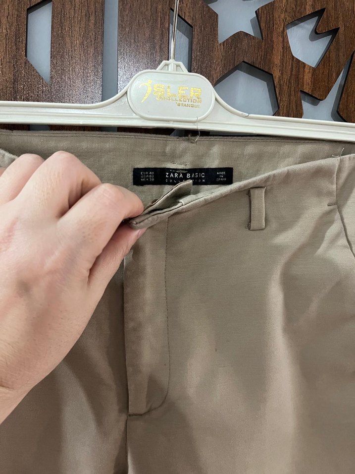 Zara Bej Kadın Kumaş Pantolon - Görsel 4