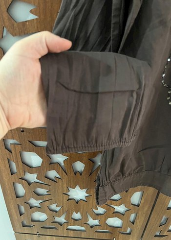 Zara Boncuk İşlemeli Kahverengi Bohem Bluz - Görsel 5