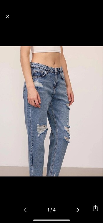 Yırtık mom jean