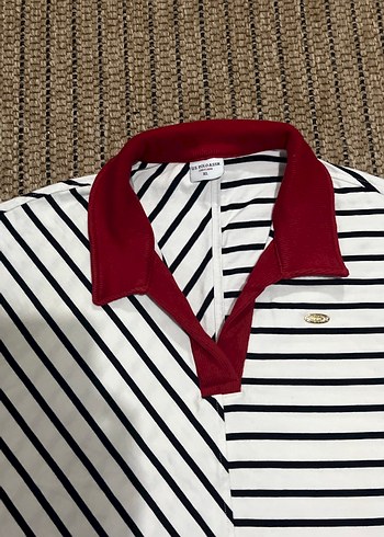 U.S Polo Assn. Bayan Çizgili Kısa Kollu Polo Tişört