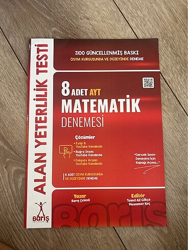 Barış yayınları sekiz adet ayt matematik denemesi