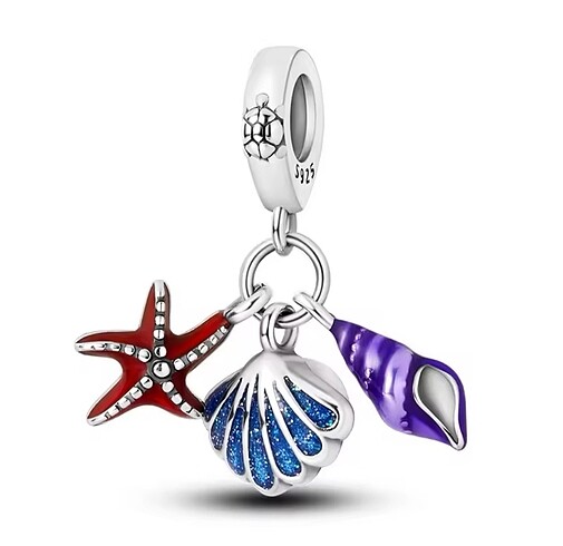 deniz kabuğu charm 925 ayar gümüş
