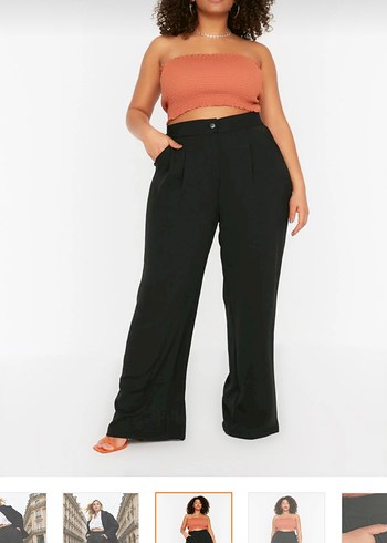 Trendyol & Milla Yuksek Bel Siyah Genis Paca Pantolon 56 8xl
