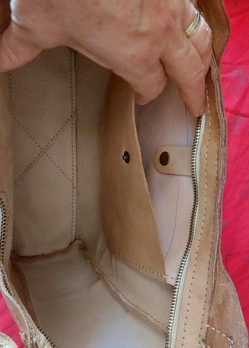 El işi Bej Deri Kadın Çanta
(deri cüzdan hediyeli) - Görsel 5