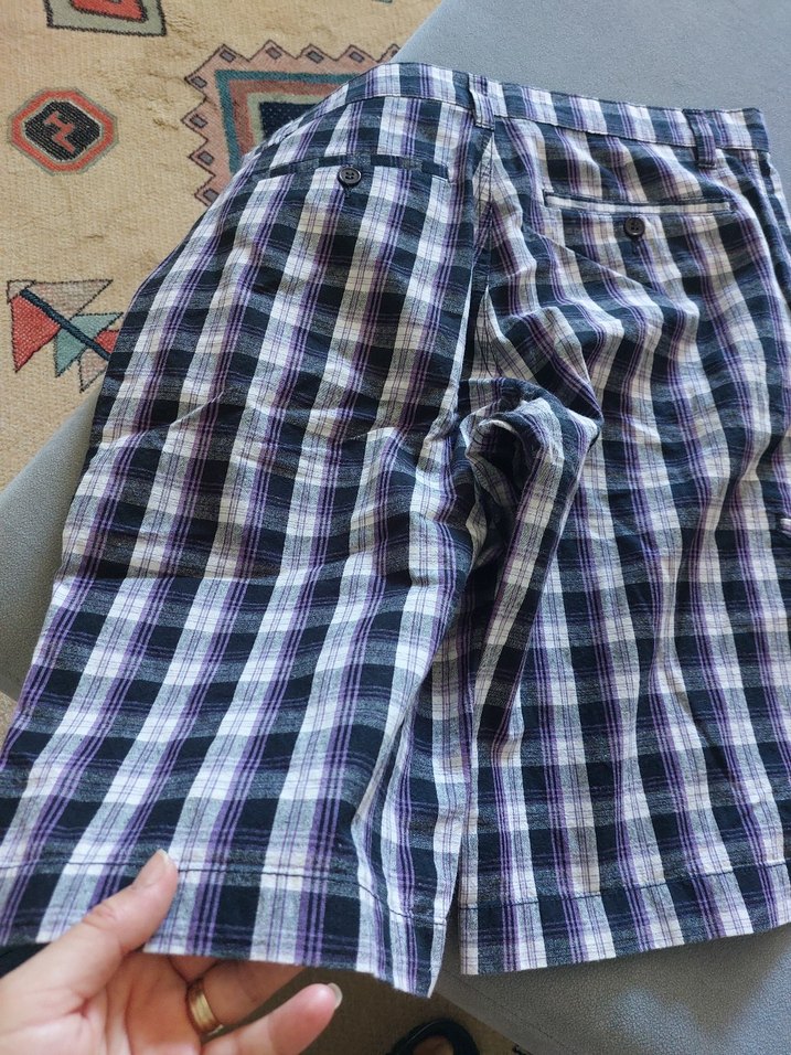 Mor Ekoseli erkek şortu - Görsel 4