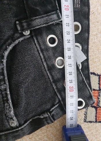 zara gümüş halka detaylı kot pantalon - Görsel 4