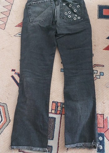 zara gümüş halka detaylı kot pantalon - Görsel 2