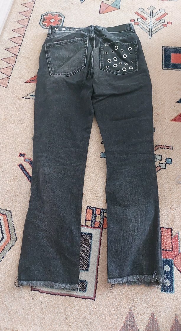 zara gümüş halka detaylı kot pantalon - Görsel 2