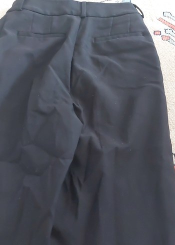 34 Beden Kadın Siyah Midi Kumaş Pantolon