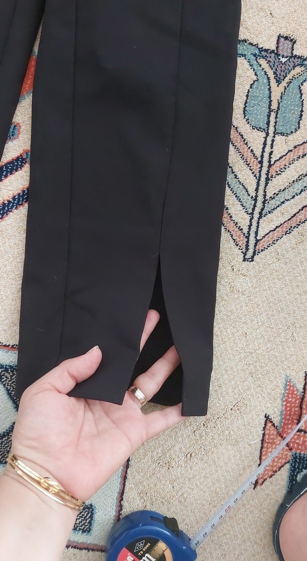 Kadın Siyah Midi Kumaş Pantolon - Görsel 2