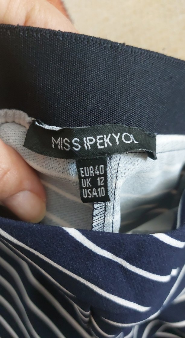 Lacivert Çizgili Kadın 
Pantolon - Görsel 3