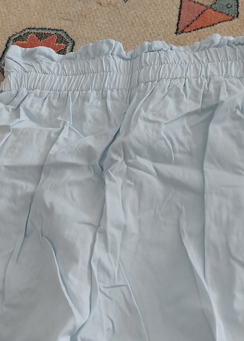 Mavi Keten Kadın Pantolon, Pilili, Rahat Kesim - Görsel 5