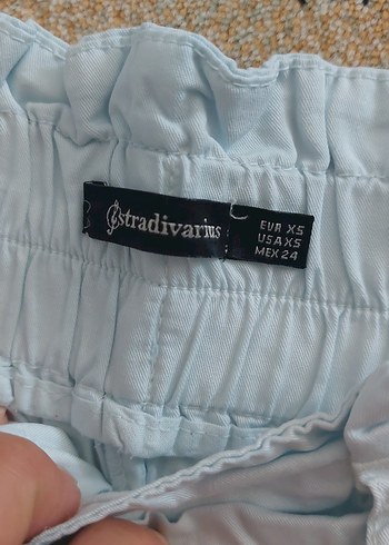 Mavi Keten Kadın Pantolon, Pilili, Rahat Kesim - Görsel 3