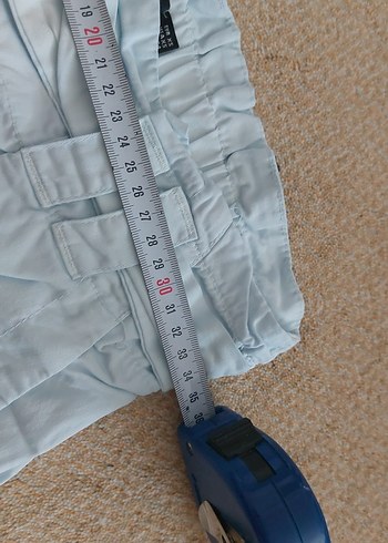 Mavi Keten Kadın Pantolon, Pilili, Rahat Kesim - Görsel 7