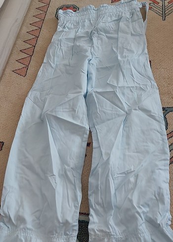 Mavi Keten Kadın Pantolon, Pilili, Rahat Kesim - Görsel 6