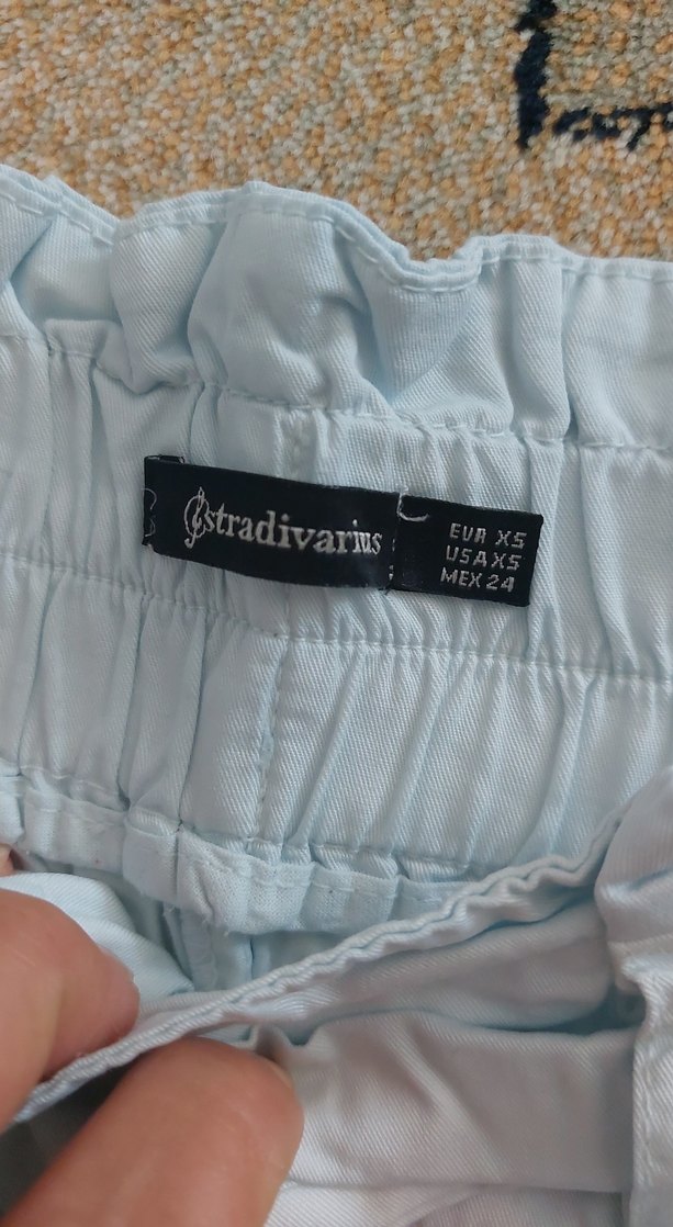 Mavi Keten Kadın Pantolon, Pilili, Rahat Kesim - Görsel 3