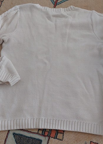 Yuvarlak Yaka Beyaz  Kadın Kazak - Görsel 4