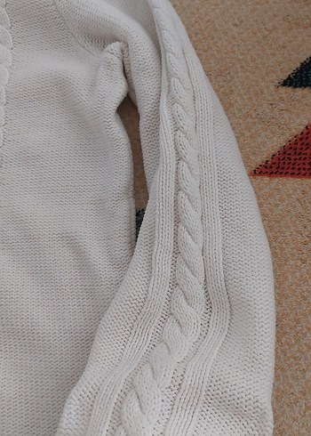 Yuvarlak Yaka Beyaz  Kadın Kazak - Görsel 2