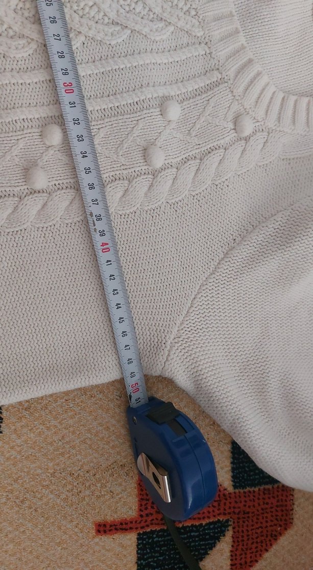 Yuvarlak Yaka Beyaz  Kadın Kazak - Görsel 5