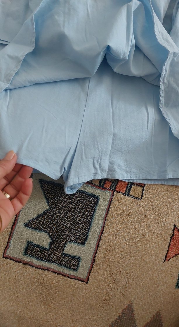 Mavi Keten şortlu elbise - Görsel 2